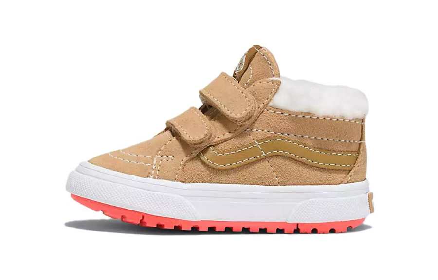 Vans SK8 Cushioning, Wear Resistant Mid top Toddler Shoes Brown Infant And Toddler