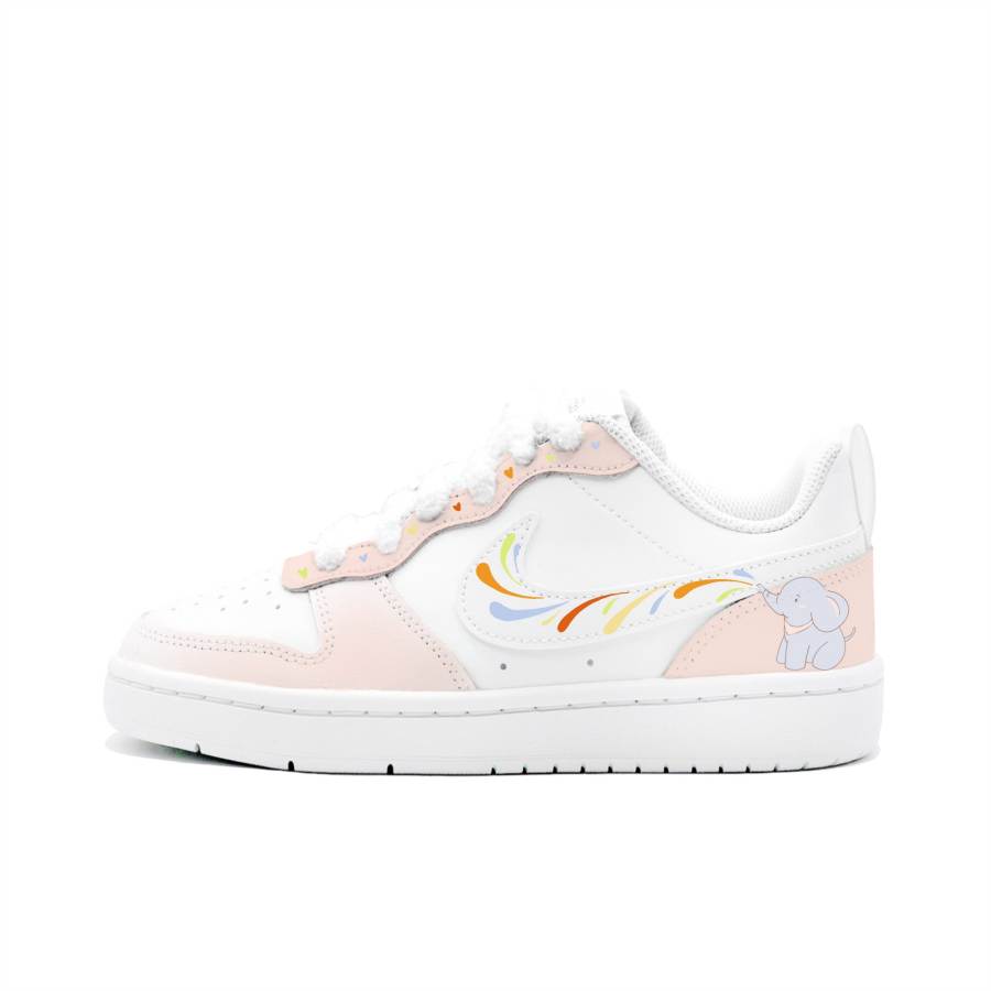 Nike Nike Court Borough Low 2 Leather Low top Kids' Skateboarding Shoes White Pink Unisex