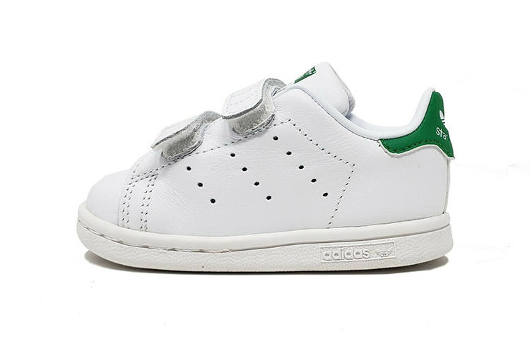 Adidas Originals CF Abrasion Resistant Low top Toddler Shoes White Green Infant And Toddler