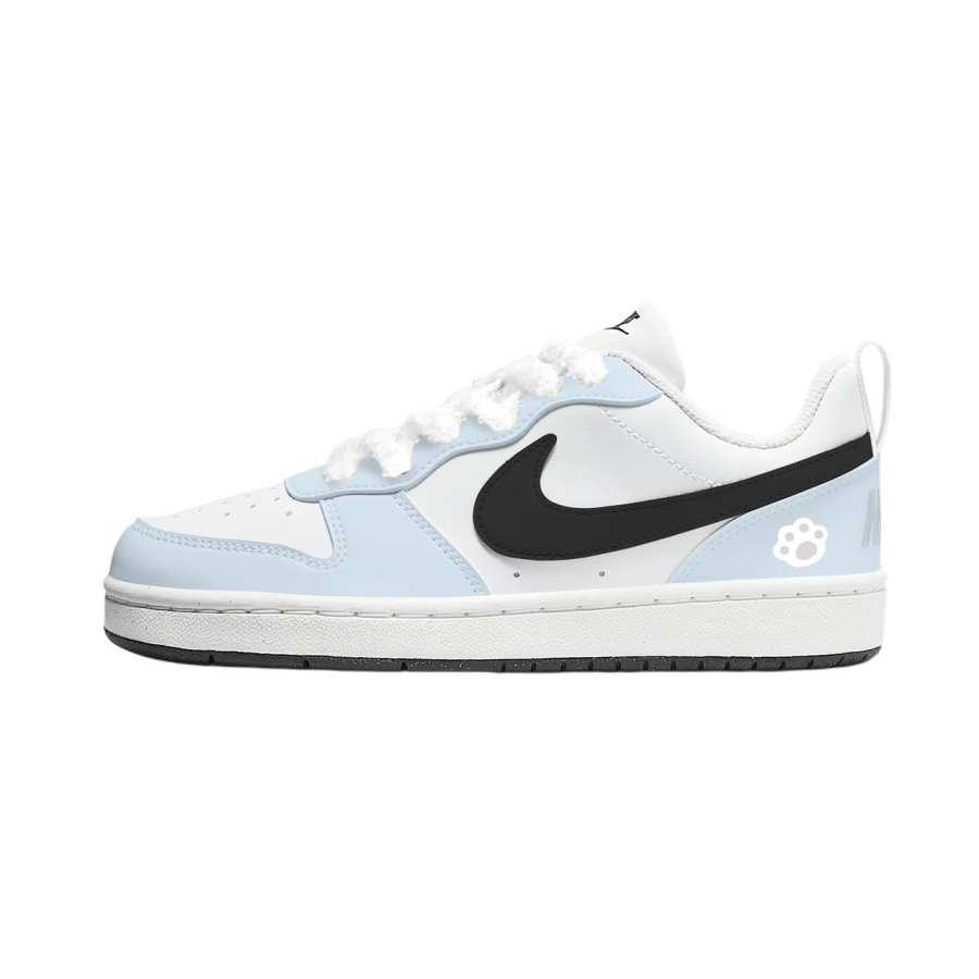 Nike Nike Court Borough Dusty Blue Paw Synthetic Leather Abrasion Resistant Low top Kids' Skateboarding Shoes Unisex