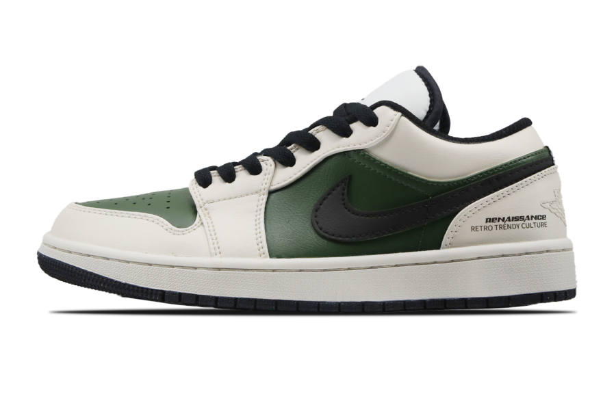 Jordan Jordan Air Jordan 1 Slip Resistant Cushioning Slip Resistant Cushioning Low top Children's Basketball Shoes Olive Green