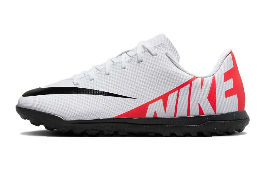 Nike Nike Mercurial Vapor 15 Abrasion Resistant Low top Soccer Shoes White Red Kids'