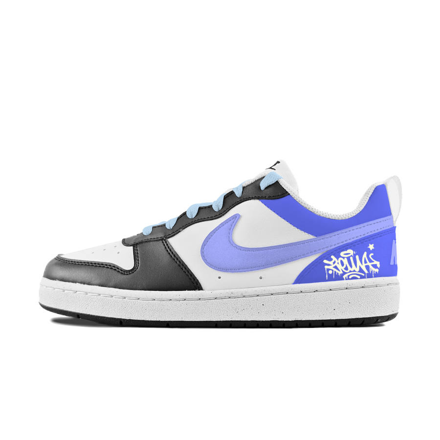 Nike Nike Court Borough Slip Resistant Abrasion Resistant Low top Kids' Skateboarding Shoes White Teenagers