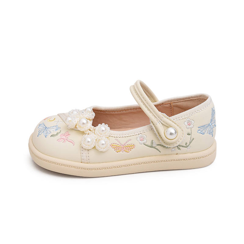 BODING BODING Microfiber Leather Slip Resistant Slip Resistant Low top Kids' Leather Shoes Beige Kids'