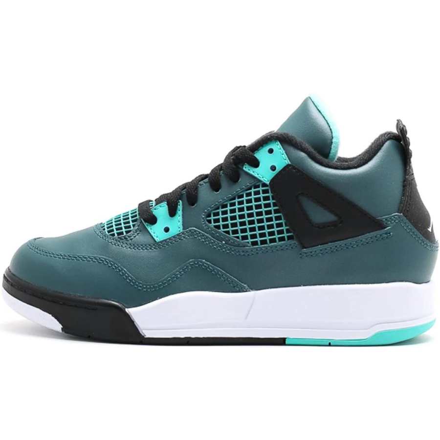 Jordan Jordan Air Jordan 4 Comfortable Slip Resistant Abrasion Resistant Mid top Children's Basketball Shoes Green Kids'