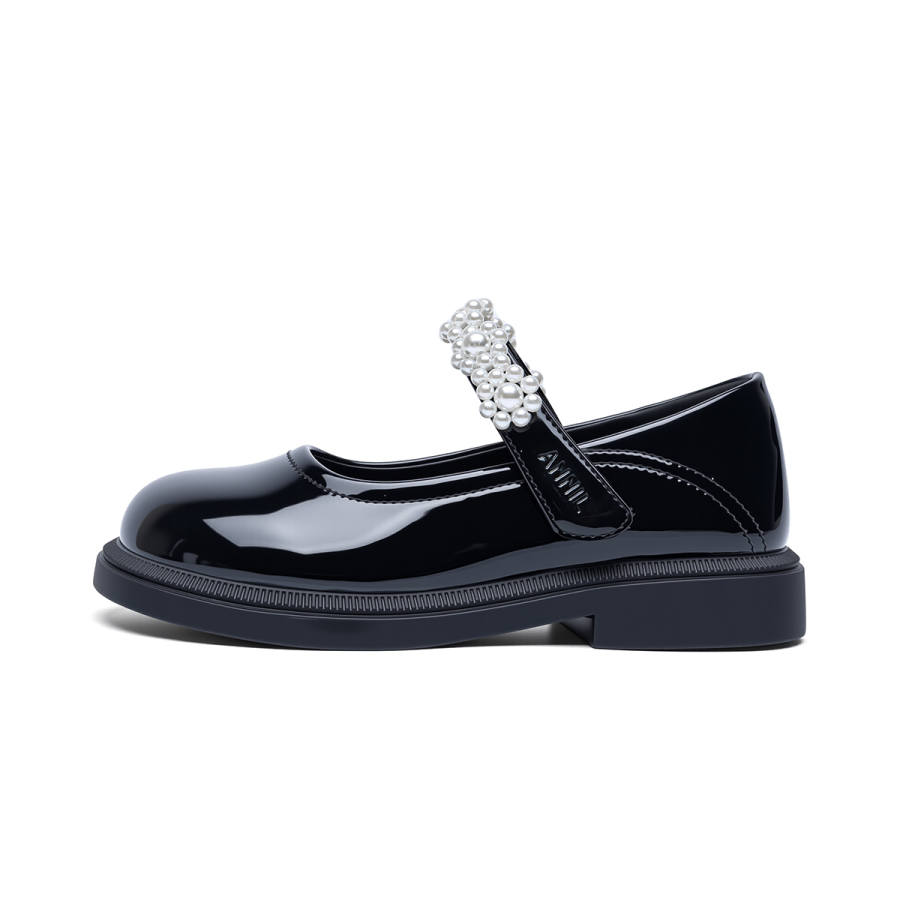 Annil Abrasion Resistant Abrasion Resistant Low top Leather Shoes Black Kids'