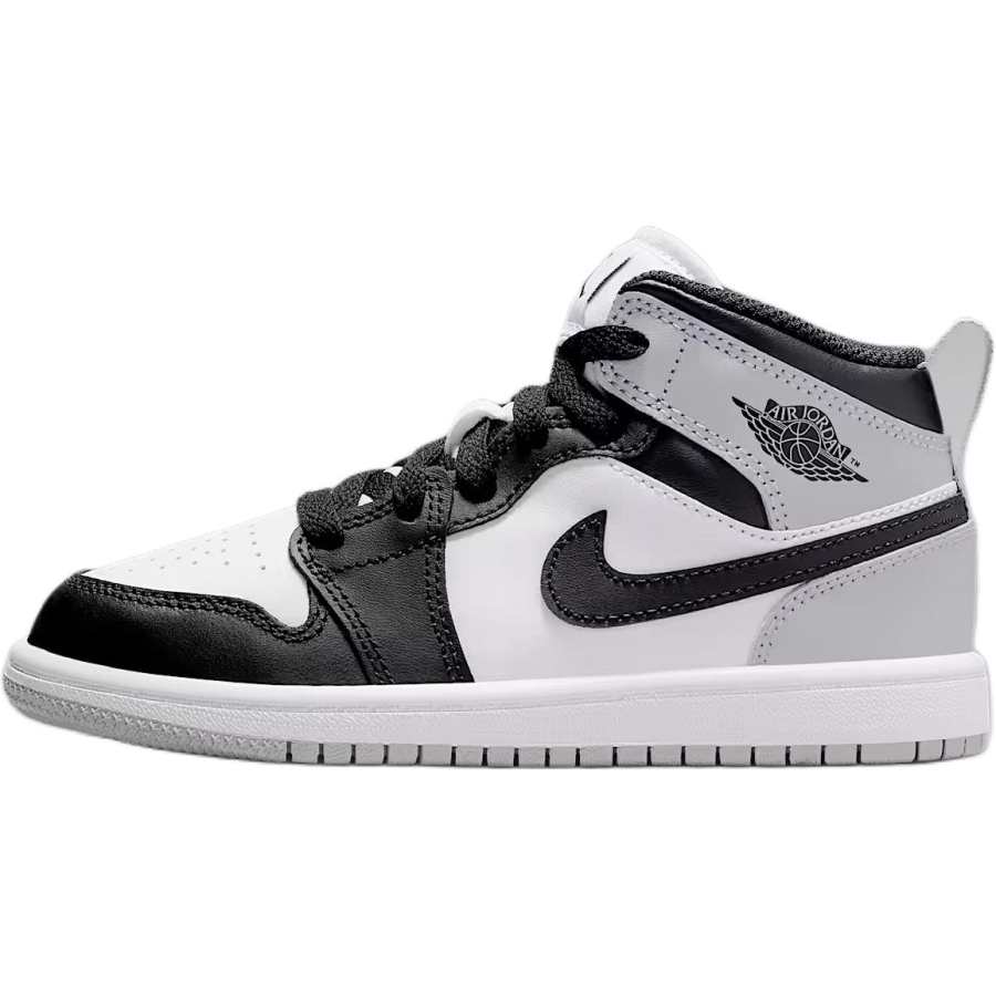 Jordan Jordan Air Jordan 1 Abrasion Resistant Abrasion Resistant Mid top Children's Basketball Shoes White Black