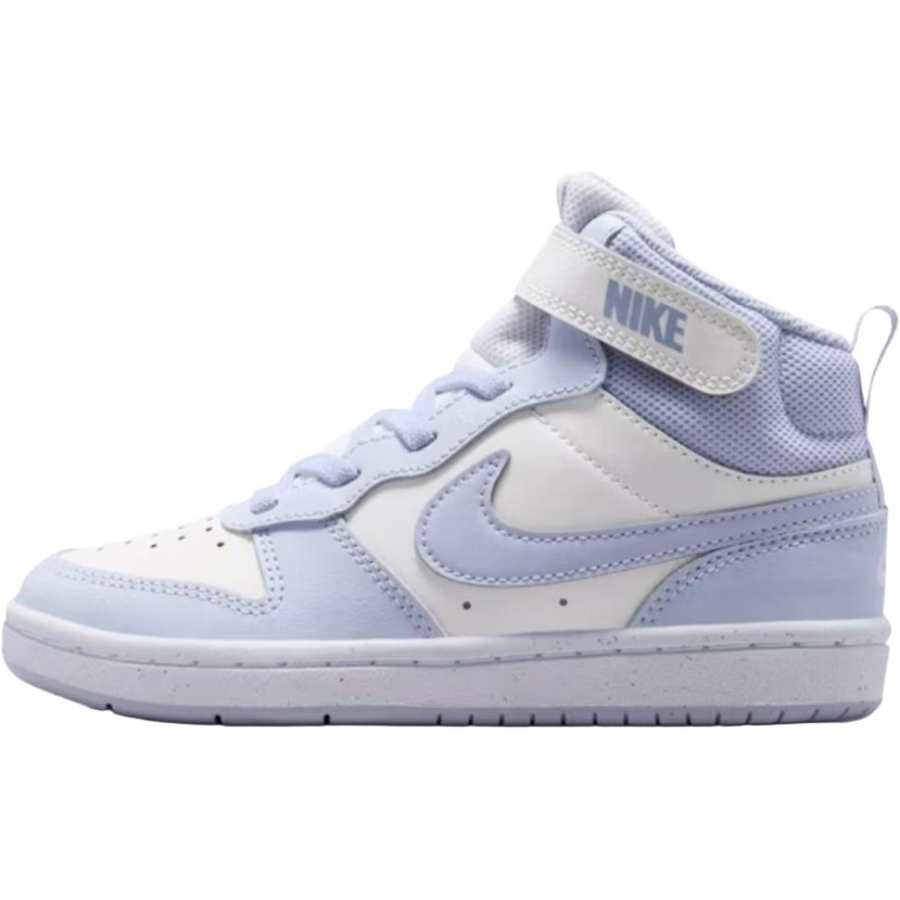 Nike Nike Court Borough Mid top Kids' Skateboarding Shoes White Blue Children Aged 3 7 Years Old