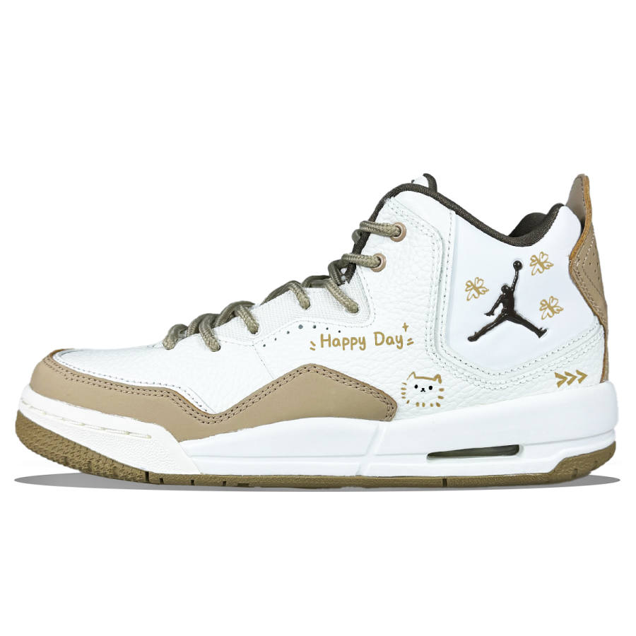 Jordan Jordan Courtside 23 Synthetic Leather Mid top Children's Basketball Shoes Camel Teenagers