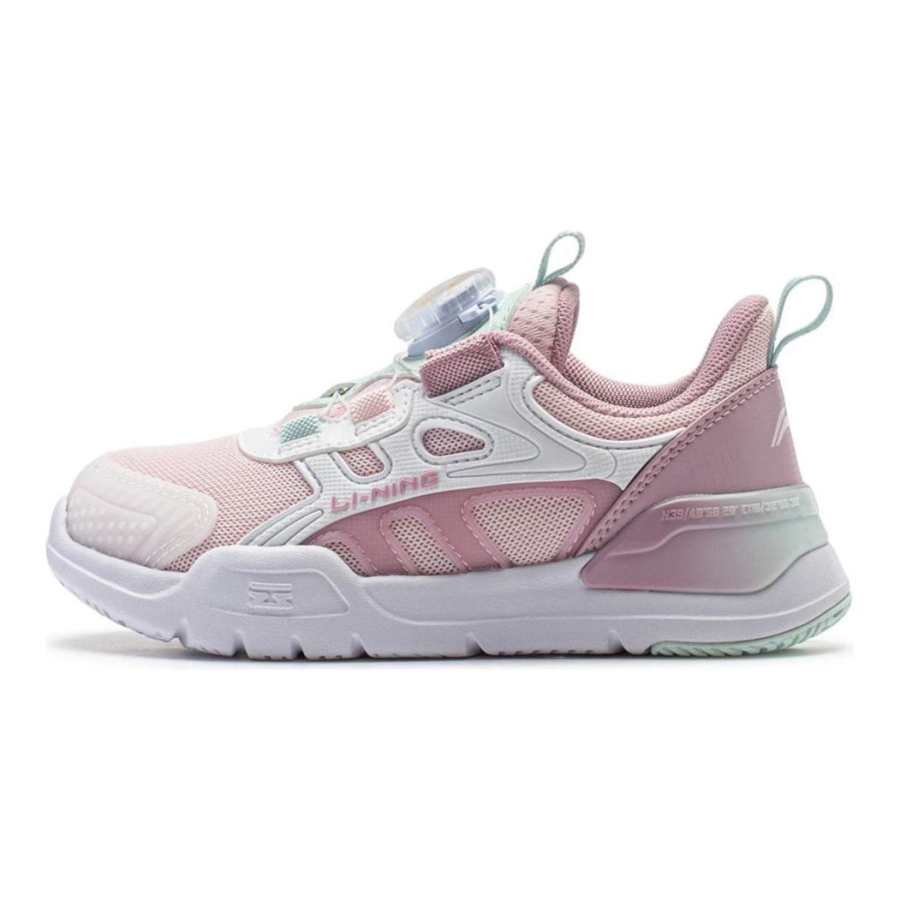 Li-Ning YOUNG Li Ning YOUNG Shield Comfortable Cushioning, Wear Resistant Low top Kids Lifestyle Shoes White Pink Kids'