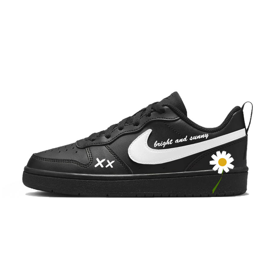 Nike Nike Court Borough Born To Shine Slip Resistant Abrasion Resistant Low top Skateboard Shoes Black Kids'