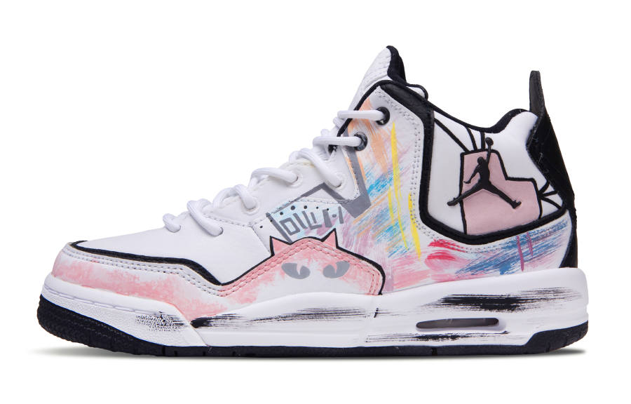 Jordan Jordan Courtside 23 Dreamy Eye Synthetic Leather Children's Basketball Shoes White Teenagers