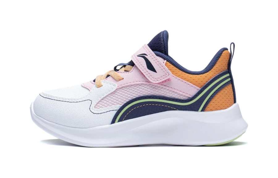Li-Ning YOUNG Li Ning Antelope 3.0 Abrasion Resistant Breathable Low top Sports Casual Shoes White Blue Children Aged 3 7 Years Old