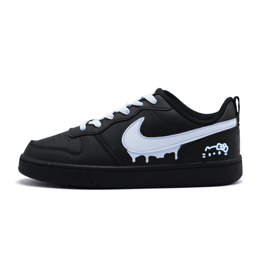 Nike Nike Court Borough Blueberry Leather Slip Resistant Abrasion Resistant Low top Kids' Skateboarding Shoes Light Blue