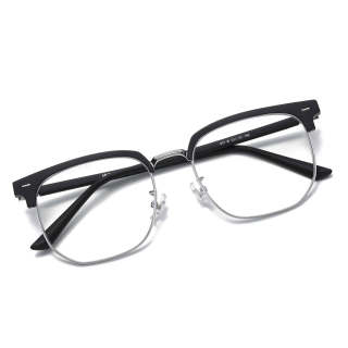 HLA Square Eyeglass Frames Unisex Sand Black