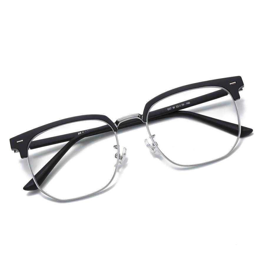 HLA HLA Square Eyeglass Frames Unisex Sand Black