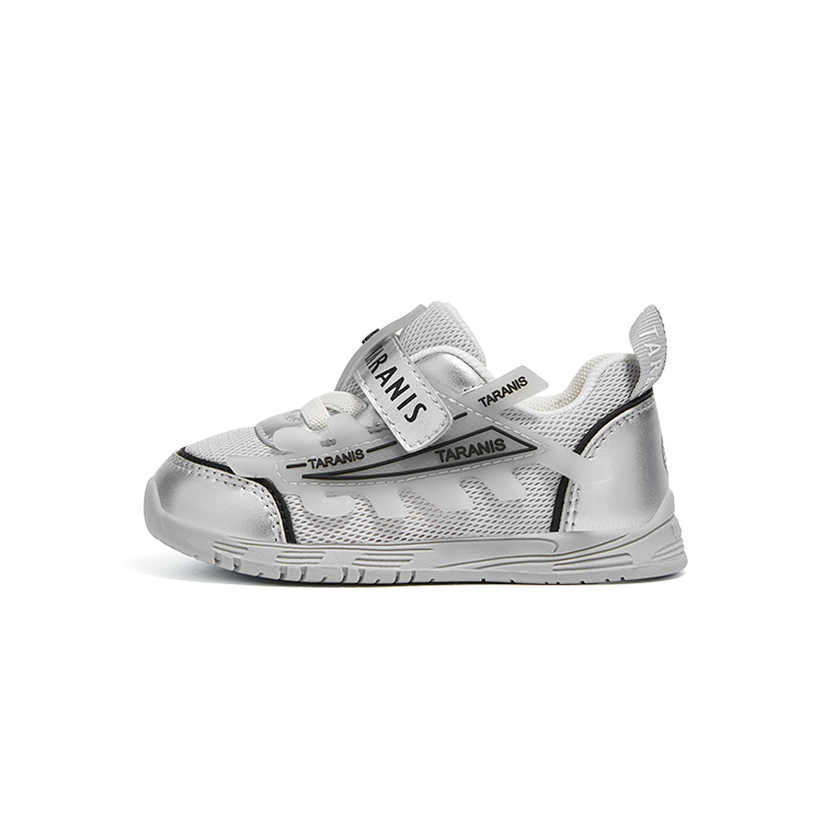 TARANIS Slip Resistant Abrasion Resistant Toddler Shoes Gray Silver Infant And Toddler