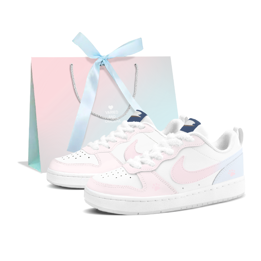 Nike Nike Court Borough Wide Love Jelly Leather Slip Resistant Cushioning Abrasion Resistant Low top