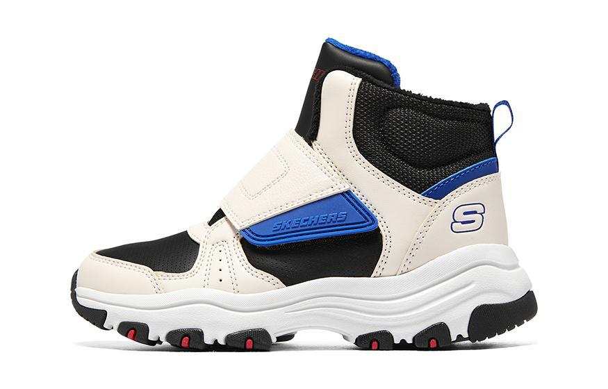 Skechers Abrasion Resistant Abrasion Resistant Mid top Kids Lifestyle Shoes Black White Blue Teenagers