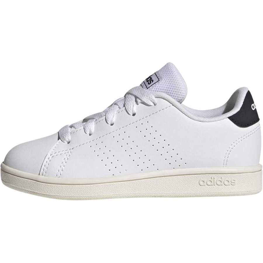 Adidas Neo ADVANTAGE Abrasion Resistant Low top Skateboard Shoes White Black Kids'