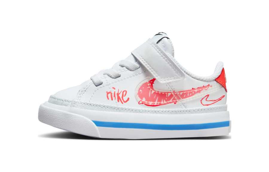 Nike Nike Court Legacy Abrasion Resistant Slip Resistant Low top Toddler Shoes White Red Infant And Toddler