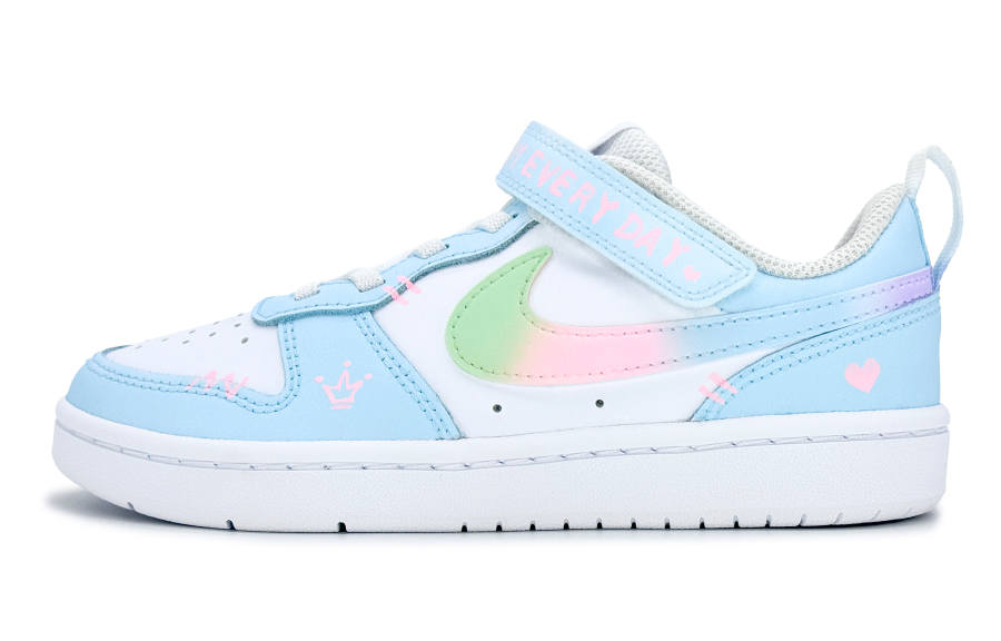 Nike Nike Court Borough Slip Resistant Abrasion Resistant Low top Kids' Skateboarding Shoes Blue White Kids'