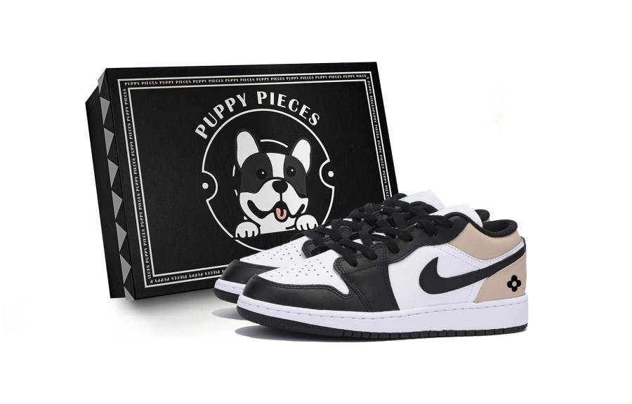 Jordan Jordan Air Jordan 1 Leather Low top Kids' Skateboarding Shoes White Brown Teenagers