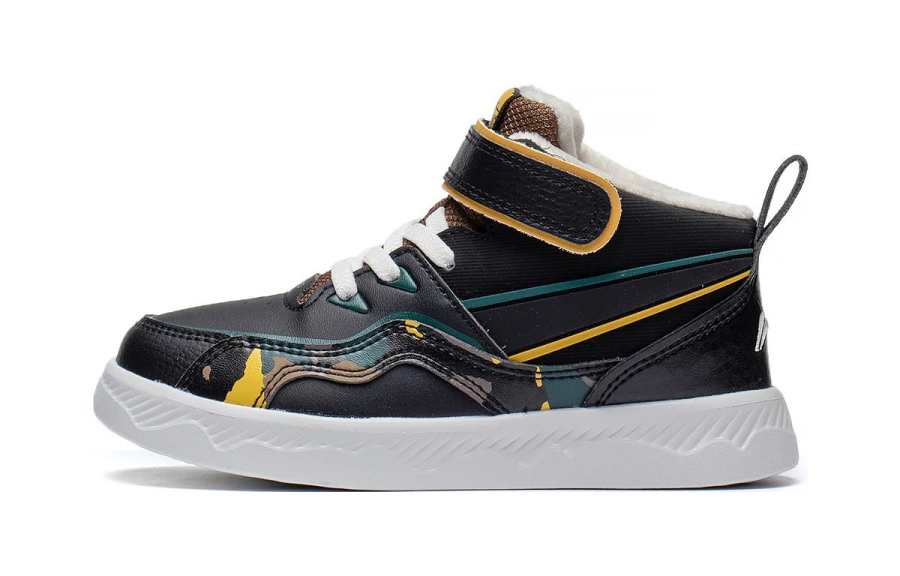 Li-Ning YOUNG Li Ning YOUNG Mid Synthetic Leather Fleece Lined Comfortable Abrasion Resistant Breathable Mid top Kids Lifestyle Shoes