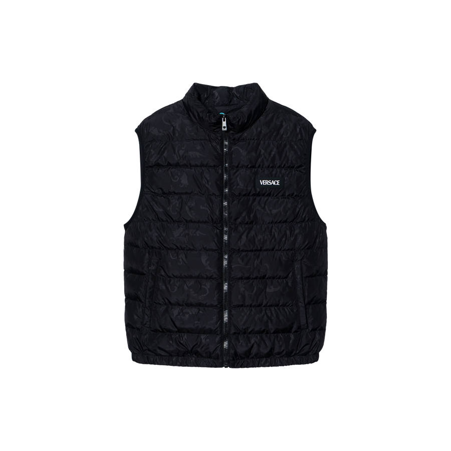 VERSACE VERSACE Vests Men's Black Stand Collar Moderate Other