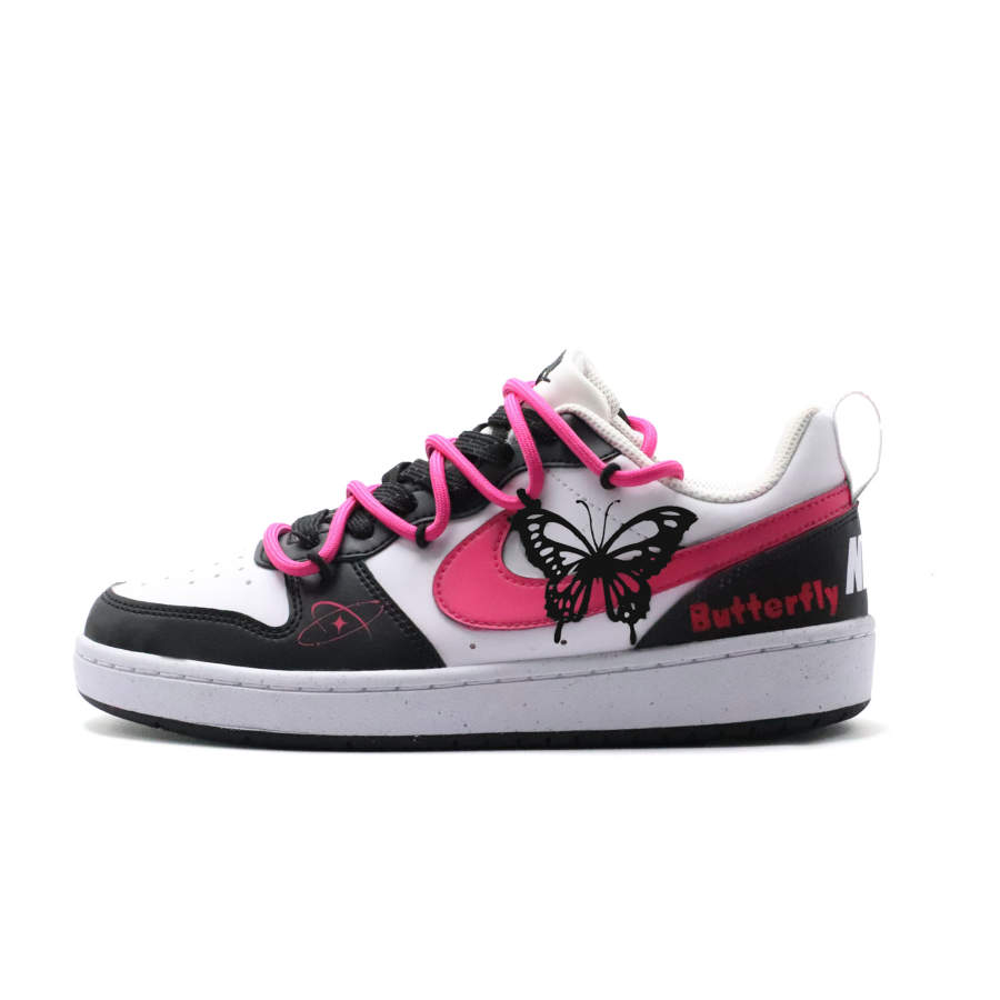Nike Nike Court Borough Rose Butterfly Synthetic Leather Slip Resistant Abrasion Resistant Slip Resistant Abrasion Resistant
