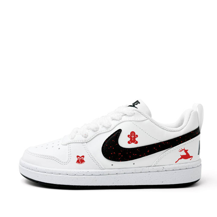 Nike Nike Court Borough Christmas Bell Elk Synthetic Leather Abrasion Resistant Abrasion Resistant Low top