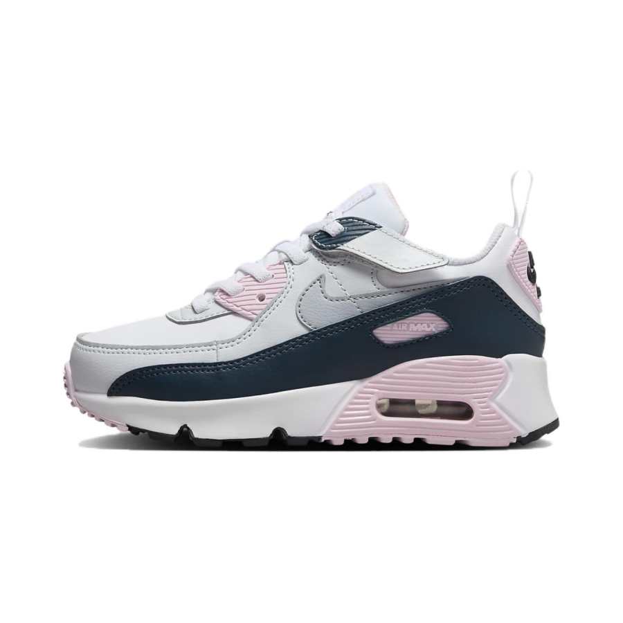 Nike Nike Air Max 90 Canvas, Cow Leather Abrasion Resistant Low top Kids Lifestyle Shoes White Pink