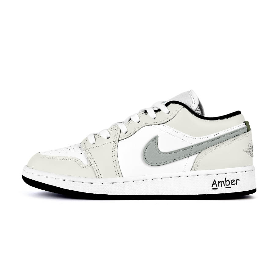 Jordan Jordan Air Jordan 1 Low Leather Cushioning, Wear Resistant Low top Children's Basketball Shoes Light Yellow Teenagers