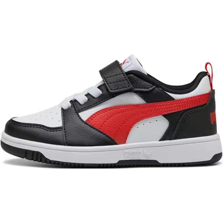 PUMA Rebound V6 Lo Low top Kids' Skateboarding Shoes White Black Red Children Aged 3 7 Years Old