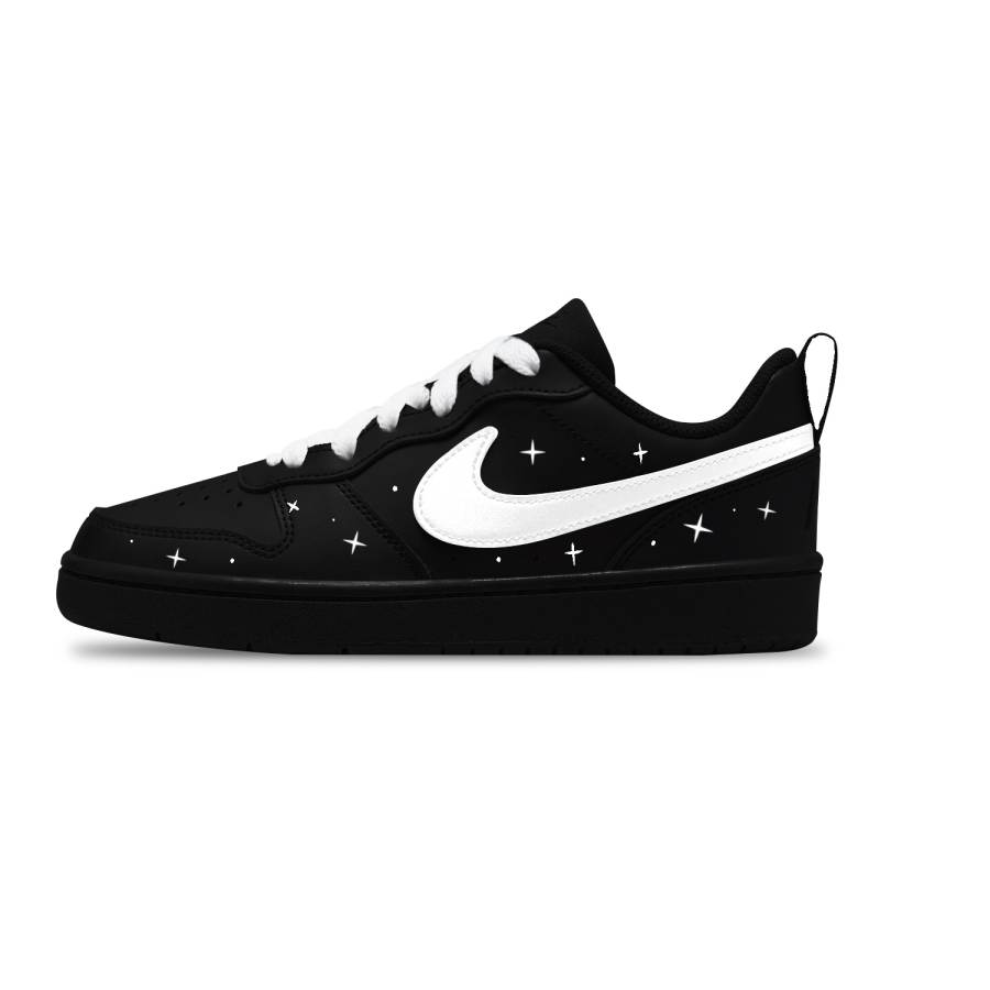 Nike Nike Court Borough White Night Sky Leather Slip Resistant Abrasion Resistant Low top Kids' Skateboarding Shoes Unisex