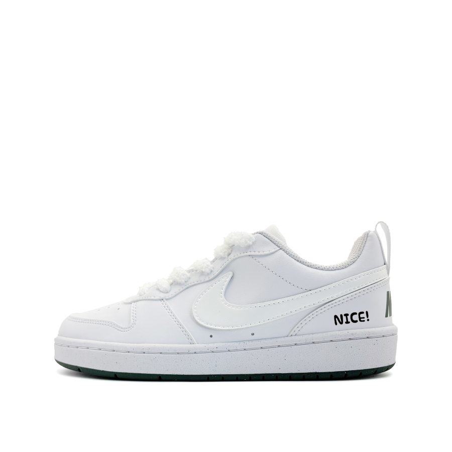 Nike Nike Court Borough LOW RECRAFT Abrasion Resistant Low top Skateboard Shoes White Kids'