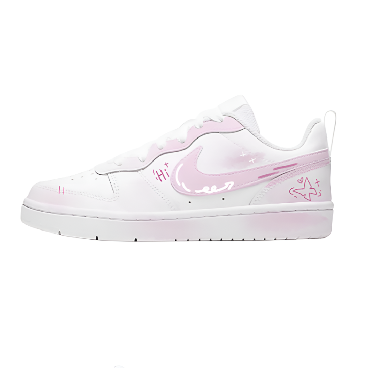 Nike Nike Court Borough Soft Matte Pink Leather Slip Resistant Cushioning Abrasion Resistant
