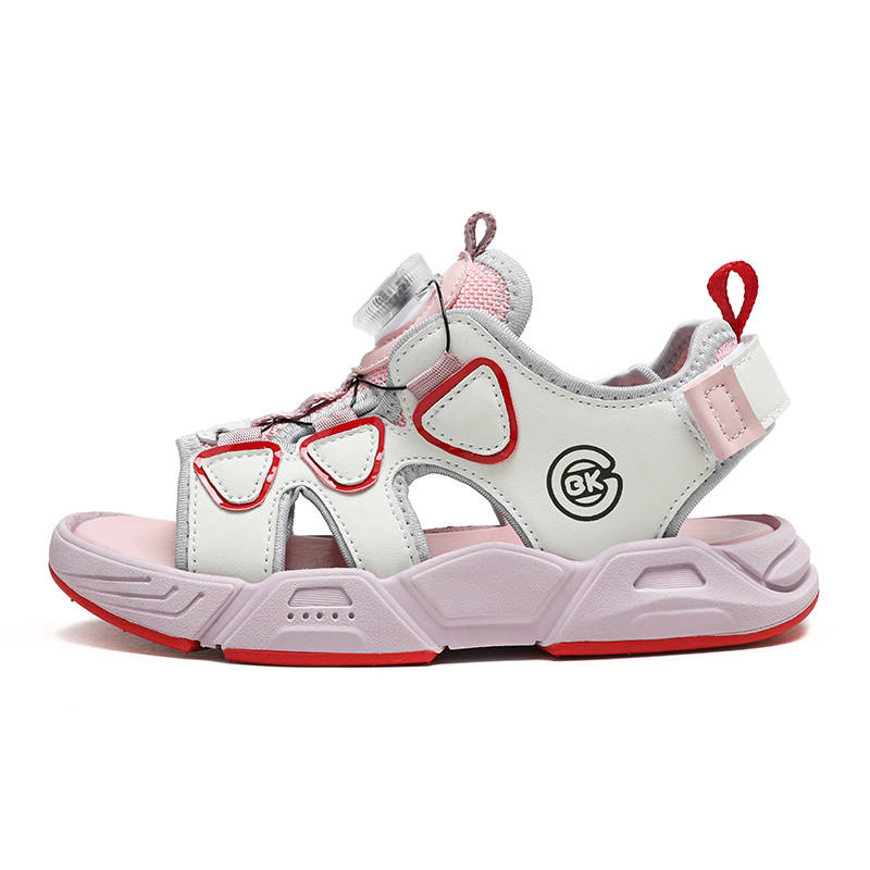 BKG Fabric Abrasion Resistant Breathable Lightweight Cushioning Support Children's Sandals Beige Pink Kids'