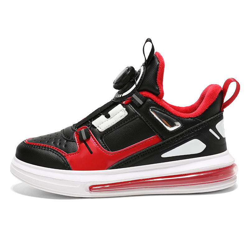 ASIAN MICKEY Starship Collection Synthetic Leather Low top Kids' Skateboarding Shoes Black Red Kids'