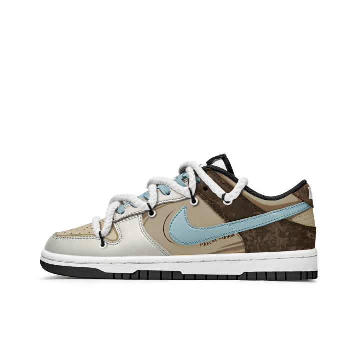 Nike Nike Dunk Slip Resistant Abrasion Resistant Low top Kids' Skateboarding Shoes Beige Brown Teenagers