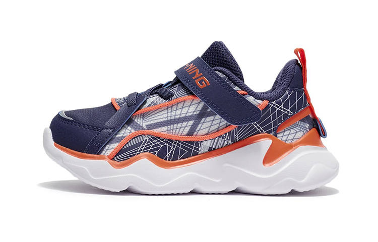 Li-Ning YOUNG Li Ning YOUNG Comfortable Low top Athletic Shoes Navy Children Aged 3 7 Years Old