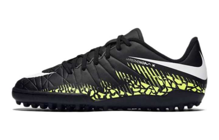 Nike Nike Hypervenom Phelon 2 Jr. TF Slip-Resistant Cushioning Wear-Resistant Low-Top Jr. TF Black Yellow Kids'