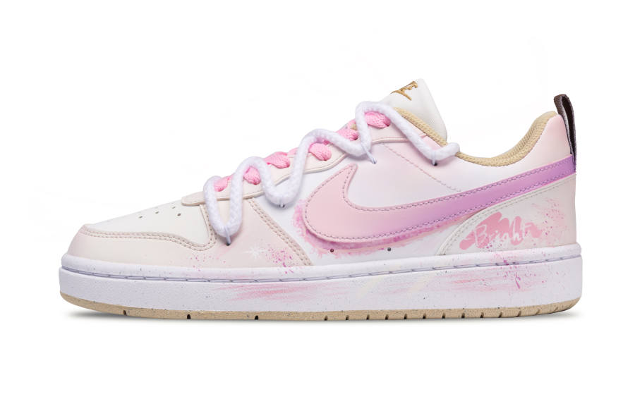 Nike Nike COURT BORO Slip Resistant Abrasion Resistant Low top Kids' Skateboarding Shoes Light Pink Teenagers