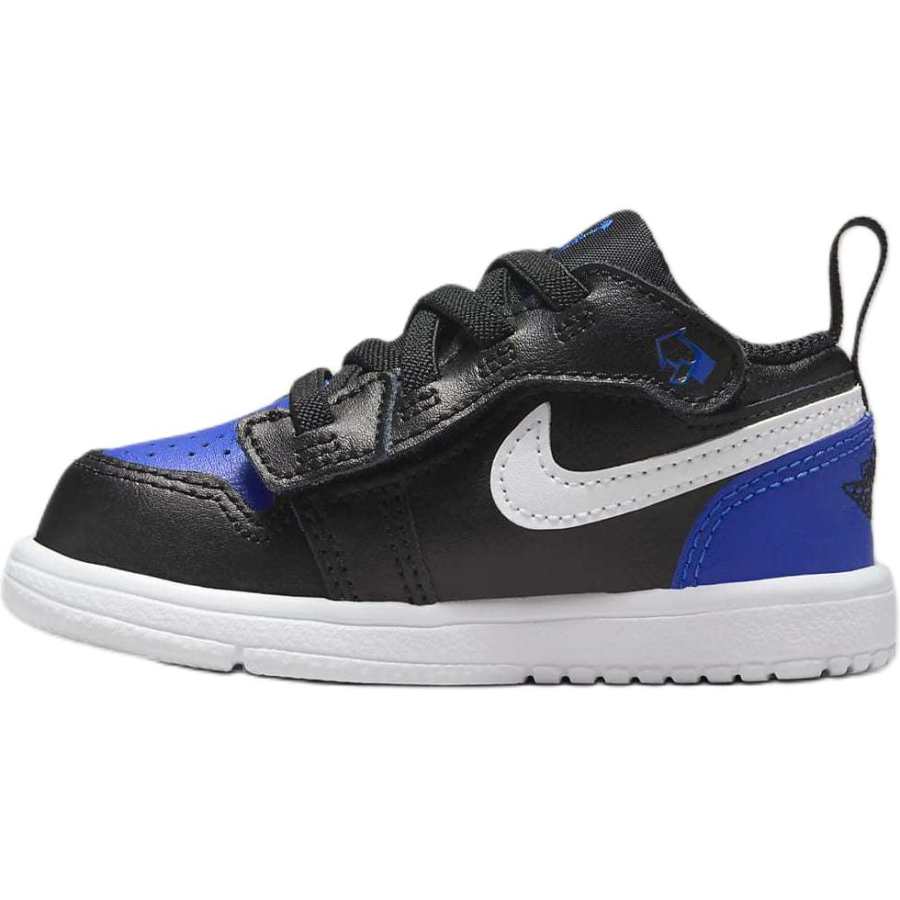 Jordan Jordan 1 Abrasion Resistant Low top Toddler Shoes Black/Royal Blue/White Infant And Toddler