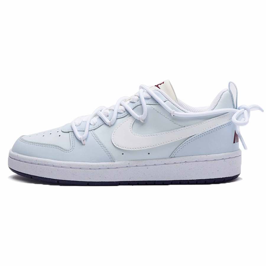 Nike Nike Court Borough Synthetic Leather Low top Kids' Skateboarding Shoes Blue White Teenagers