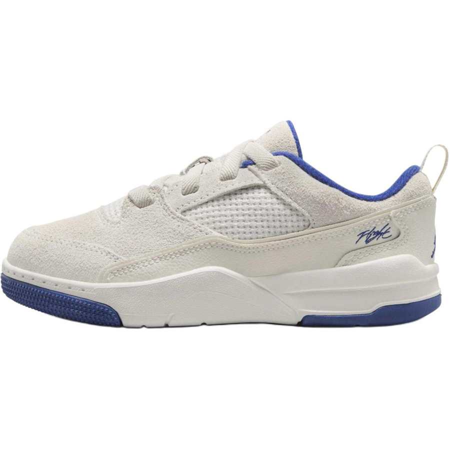 Jordan Jordan FLIGHT COURT Slip Resistant Abrasion Resistant Low top Children's Basketball Shoes White Blue Kids'