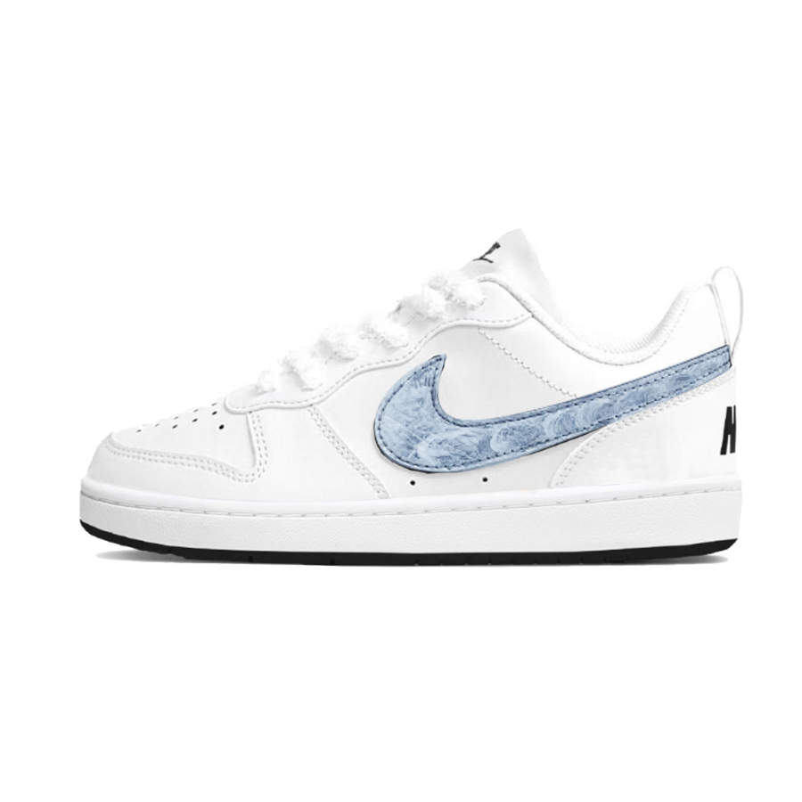 Nike Nike Court Borough White Moonlight Slip Resistant Abrasion Resistant Low top Skateboard Shoes Kids'