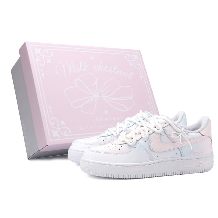 Nike Nike Pink Iris Leather Abrasion Resistant Abrasion Resistant Low top Skateboard Shoes Pink Blue Kids'