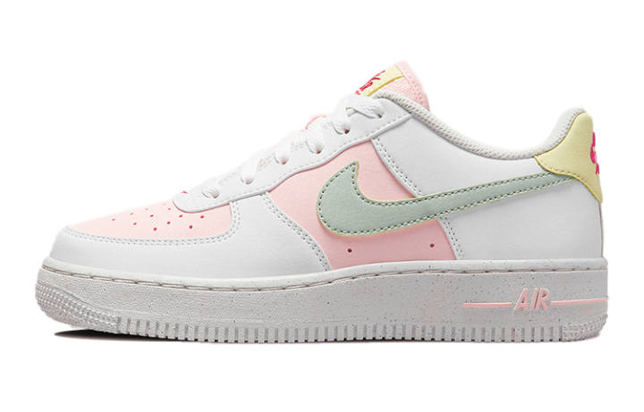 Nike Nike Air Force 1 Synthetic Leather Low top Skateboard Shoes White Green Pink Unisex