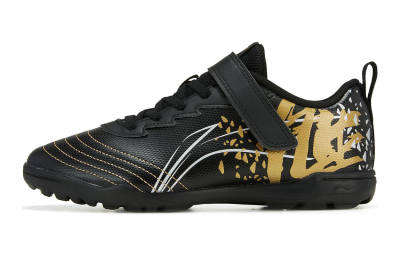 Li-Ning YOUNG Li Ning YOUNG Strike 2.0 Synthetic Leather Low top Soccer Shoes Black Gold Unisex